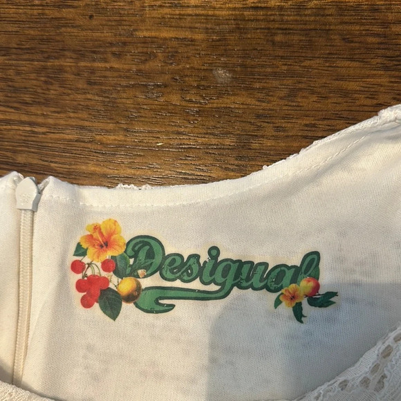 Desigual White Floral Lace Dress size 42 so US 8-10 - Picture 5 of 10